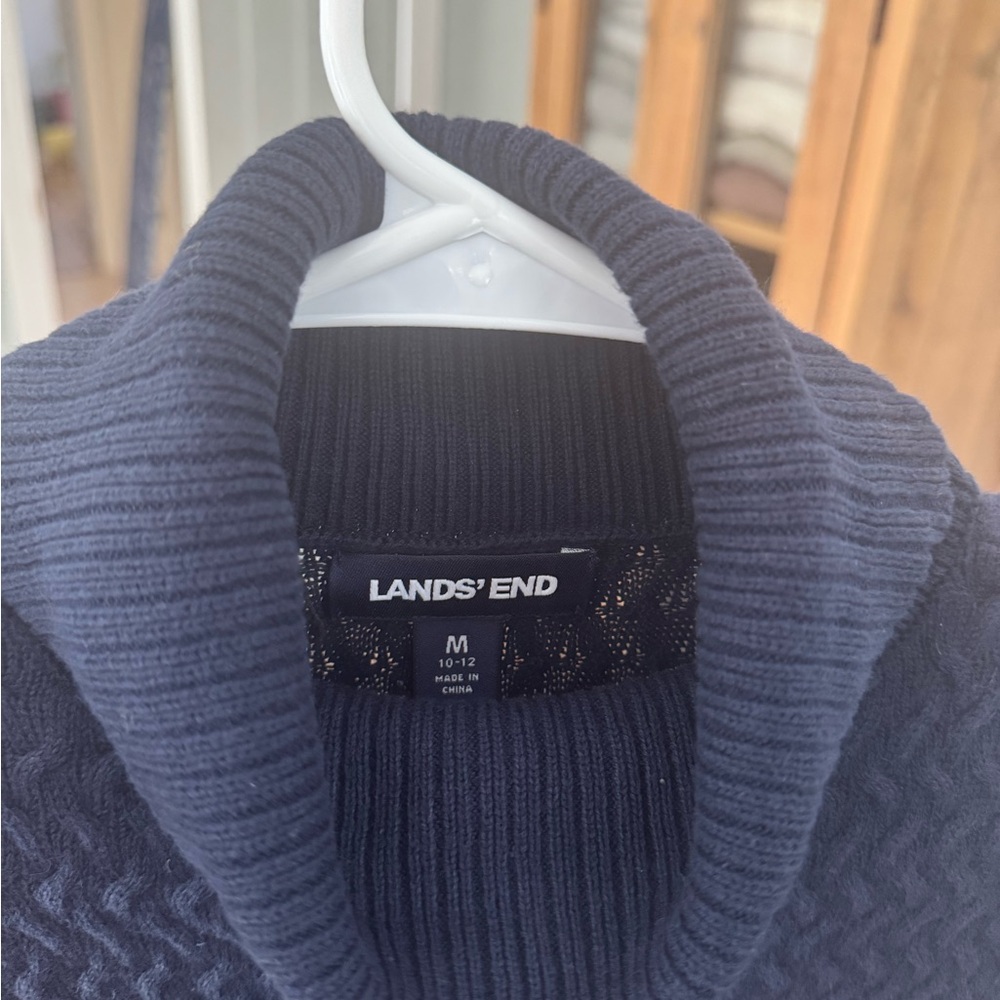 Lands' End Textured Navy Sweater